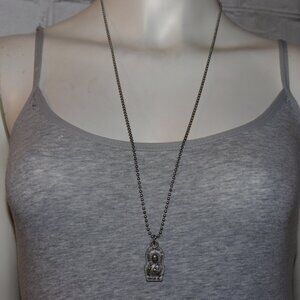 Vintage "Our Lady of Mercy" silver necklace 30"